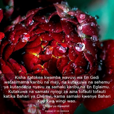 Picture 03 - Ezekieli 47:10 SWHULB - Kisha itatokea kwamba wavuvi wa En Gedi - Bible Verse Picture