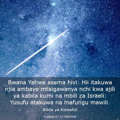Picture 03 - Ezekieli 47:13 SWHULB - Bwana Yahwe asema hivi: Hii itakuwa njia ambayo - Bible Verse Picture