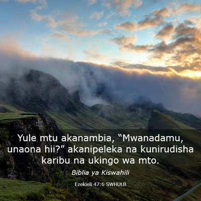 Picture 03 - Ezekieli 47:6 SWHULB - Yule mtu akanambia, “Mwanadamu, unaona hii?” - Bible Verse Picture
