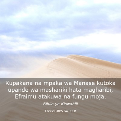 Picture 03 - Ezekieli 48:5 SWHULB - Kupakana na mpaka wa Manase kutoka upande wa - Bible Verse Picture