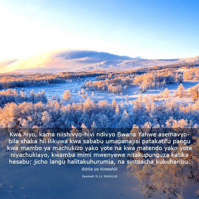 Picture 03 - Ezekieli 5:11 SWHULB - Kwa hiyo, kama niishivyo-hivi ndivyo Bwana Yahwe - Bible Verse Picture