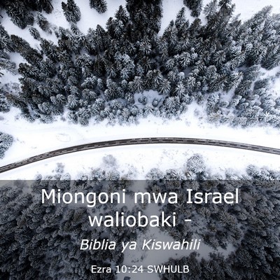 Picture 03 - Ezra 10:24 SWHULB - Miongoni mwa Israel waliobaki - Bible Verse Picture
