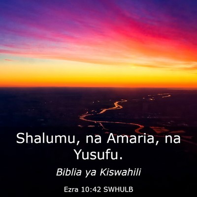 Picture 03 - Ezra 10:42 SWHULB - Shalumu, na Amaria, na - Bible Verse Picture