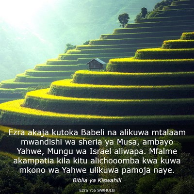 Picture 03 - Ezra 7:6 SWHULB - Ezra akaja kutoka Babeli na alikuwa mtalaam - Bible Verse Picture