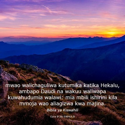 Picture 03 - Ezra 8:20 SWHULB - mwao walichaguliwa kutumika katika Hekalu, ambapo - Bible Verse Picture