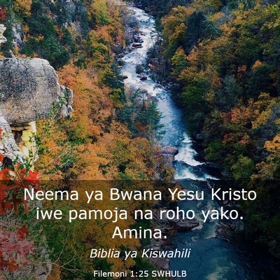 Picture 03 - Filemoni 1:25 SWHULB - Neema ya Bwana Yesu Kristo iwe pamoja na roho - Bible Verse Picture