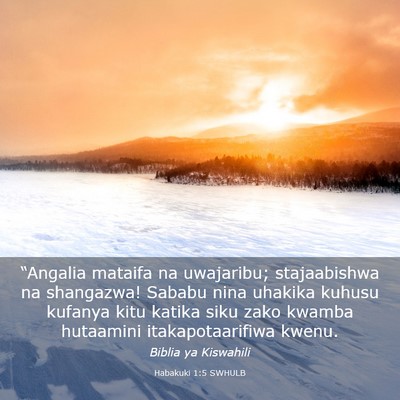 Picture 03 - Habakuki 1:5 SWHULB - “Angalia mataifa na uwajaribu; stajaabishwa na - Bible Verse Picture