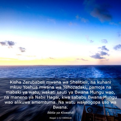 Picture 03 - Hagai 1:12 SWHULB - Kisha Zerubabeli mwana wa Shelitieli, na kuhani - Bible Verse Picture