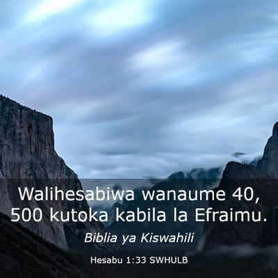 Picture 03 - Hesabu 1:33 SWHULB - Walihesabiwa wanaume 40, 500 kutoka kabila la - Bible Verse Picture