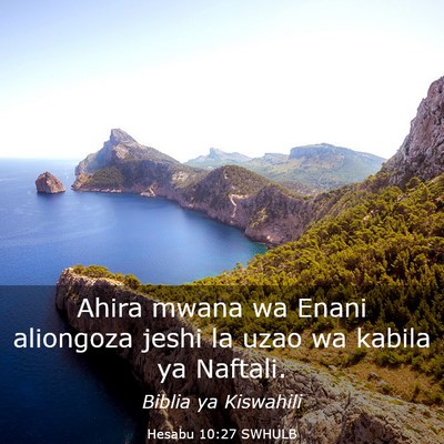 Picture 03 - Hesabu 10:27 SWHULB - Ahira mwana wa Enani aliongoza jeshi la uzao wa - Bible Verse Picture