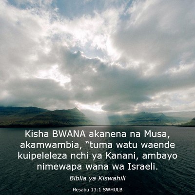 Picture 03 - Hesabu 13:1 SWHULB - Kisha BWANA akanena na Musa, akamwambia, “tuma - Bible Verse Picture