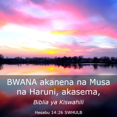 Picture 03 - Hesabu 14:26 SWHULB - BWANA akanena na Musa na Haruni, - Bible Verse Picture