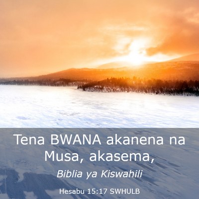 Picture 03 - Hesabu 15:17 SWHULB - Tena BWANA akanena na Musa, - Bible Verse Picture