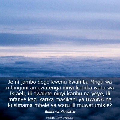 Picture 03 - Hesabu 16:9 SWHULB - Je ni jambo dogo kwenu kwamba Mngu wa mbinguni - Bible Verse Picture