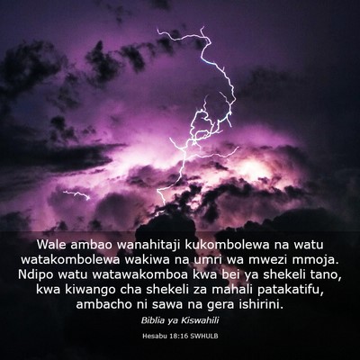 Picture 03 - Hesabu 18:16 SWHULB - Wale ambao wanahitaji kukombolewa na watu - Bible Verse Picture