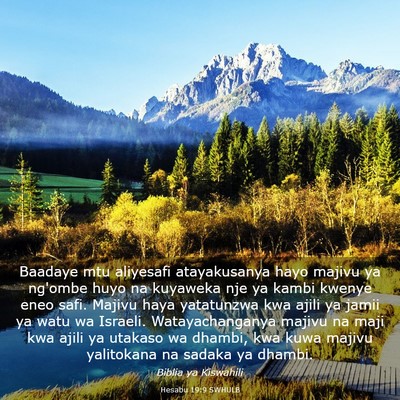 Picture 03 - Hesabu 19:9 SWHULB - Baadaye mtu aliyesafi atayakusanya hayo majivu ya - Bible Verse Picture