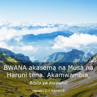 Picture 03 - Hesabu 2:1 SWHULB - BWANA akasema na Musa na Haruni tena. - Bible Verse Picture