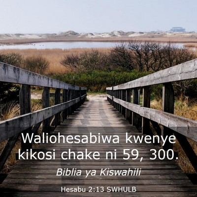 Picture 03 - Hesabu 2:13 SWHULB - Waliohesabiwa kwenye kikosi chake ni 59, - Bible Verse Picture