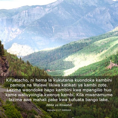 Picture 03 - Hesabu 2:17 SWHULB - Kifuatacho, ni hema la kukutania kuondoka kambini - Bible Verse Picture
