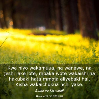 Picture 03 - Hesabu 21:35 SWHULB - Kwa hiyo wakamuua, na wanawe, na jeshi lake lote, - Bible Verse Picture