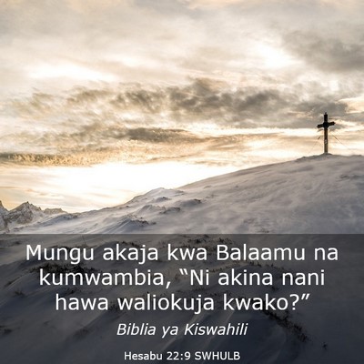 Picture 03 - Hesabu 22:9 SWHULB - Mungu akaja kwa Balaamu na kumwambia, “Ni akina - Bible Verse Picture