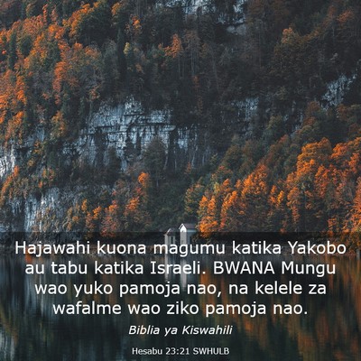 Picture 03 - Hesabu 23:21 SWHULB - Hajawahi kuona magumu katika Yakobo au tabu - Bible Verse Picture