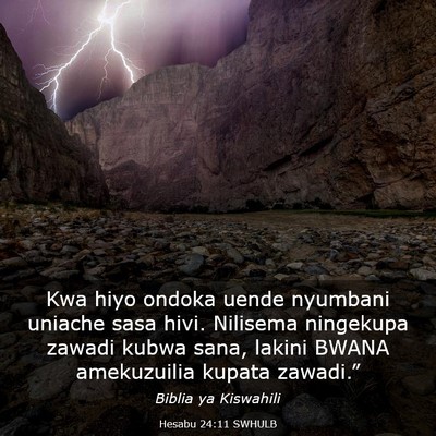 Picture 03 - Hesabu 24:11 SWHULB - Kwa hiyo ondoka uende nyumbani uniache sasa hivi. - Bible Verse Picture