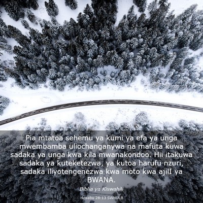 Picture 03 - Hesabu 28:13 SWHULB - Pia mtatoa sehemu ya kumi ya efa ya unga - Bible Verse Picture