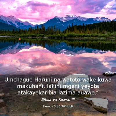 Picture 03 - Hesabu 3:10 SWHULB - Umchague Haruni na watoto wake kuwa makuhani, - Bible Verse Picture