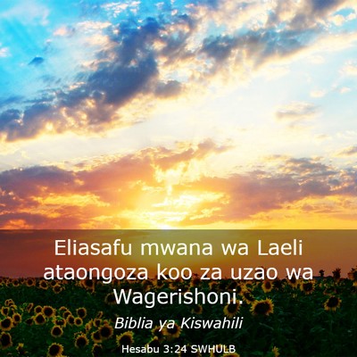 Picture 03 - Hesabu 3:24 SWHULB - Eliasafu mwana wa Laeli ataongoza koo za uzao wa - Bible Verse Picture