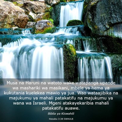 Picture 03 - Hesabu 3:38 SWHULB - Musa na Haruni na watoto wake watapanga upande wa - Bible Verse Picture