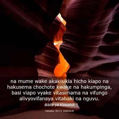 Picture 03 - Hesabu 30:11 SWHULB - na mume wake akakisikia hicho kiapo na hakusema - Bible Verse Picture