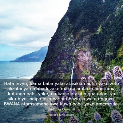 Picture 03 - Hesabu 30:6 SWHULB - Hata hivyo, kama baba yake atasikia nadhri zake - Bible Verse Picture