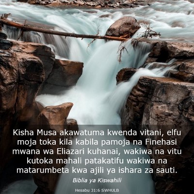 Picture 03 - Hesabu 31:6 SWHULB - Kisha Musa akawatuma kwenda vitani, elfu moja - Bible Verse Picture