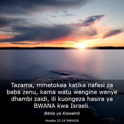 Picture 03 - Hesabu 32:14 SWHULB - Tazama, mmetokea katika nafasi za baba zenu, kama - Bible Verse Picture