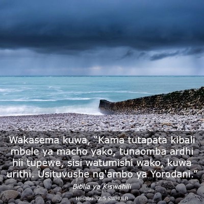 Picture 03 - Hesabu 32:5 SWHULB - Wakasema kuwa, “Kama tutapata kibali mbele ya - Bible Verse Picture