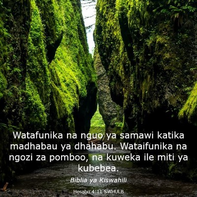 Picture 03 - Hesabu 4:11 SWHULB - Watafunika na nguo ya samawi katika madhabau ya - Bible Verse Picture
