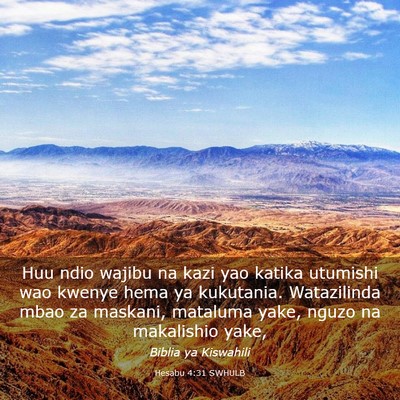 Picture 03 - Hesabu 4:31 SWHULB - Huu ndio wajibu na kazi yao katika utumishi wao - Bible Verse Picture