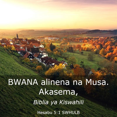 Picture 03 - Hesabu 5:1 SWHULB - BWANA alinena na Musa. - Bible Verse Picture