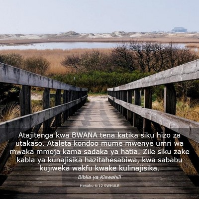 Picture 03 - Hesabu 6:12 SWHULB - Atajitenga kwa BWANA tena katika siku hizo za - Bible Verse Picture
