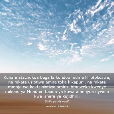 Picture 03 - Hesabu 6:19 SWHULB - Kuhani atachukua bega la kondoo mume - Bible Verse Picture
