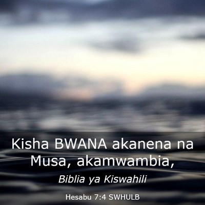 Picture 03 - Hesabu 7:4 SWHULB - Kisha BWANA akanena na Musa, - Bible Verse Picture