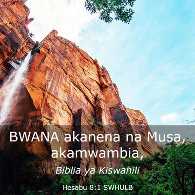 Picture 03 - Hesabu 8:1 SWHULB - BWANA akanena na Musa, - Bible Verse Picture