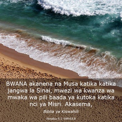 Picture 03 - Hesabu 9:1 SWHULB - BWANA akanena na Musa katika katika jangwa la - Bible Verse Picture