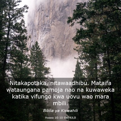 Picture 03 - Hosea 10:10 SWHULB - Nitakapotaka, nitawaadhibu. Mataifa wataungana - Bible Verse Picture