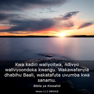 Picture 03 - Hosea 11:2 SWHULB - Kwa kadiri waliyoitwa, ndivyo walivyoondoka - Bible Verse Picture