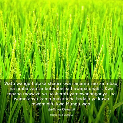Picture 03 - Hosea 4:12 SWHULB - Watu wangu hutaka shauri kwa sanamu zao za mbao, - Bible Verse Picture