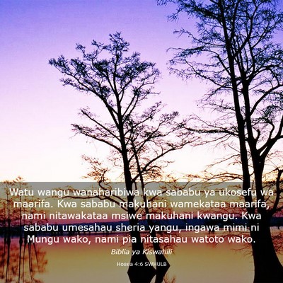 Picture 03 - Hosea 4:6 SWHULB - Watu wangu wanaharibiwa kwa sababu ya ukosefu wa - Bible Verse Picture