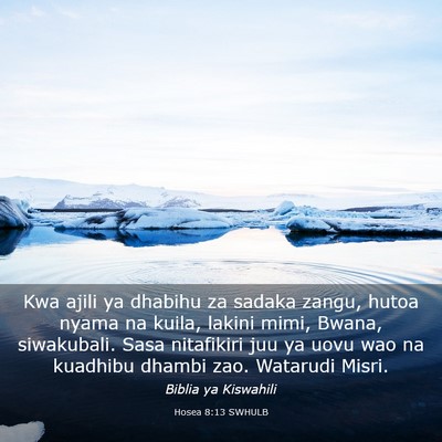 Picture 03 - Hosea 8:13 SWHULB - Kwa ajili ya dhabihu za sadaka zangu, hutoa nyama - Bible Verse Picture