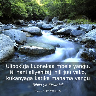 Picture 03 - Isaya 1:12 SWHULB - Ulipokuja kuonekaa mbele yangu, Ni nani - Bible Verse Picture